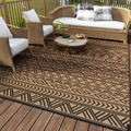 MontVoo Outdoor Rug 8x10 Waterproof Outdoor Patio Rug Mat Reverisble Plastic Straw Outdoor Rug for RV Camping Picnic Beach Balcony Boho Black Brown by MontVoo
