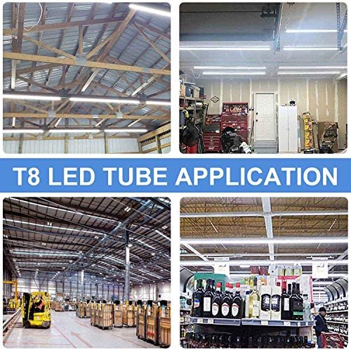 Henwsi 8FT LED Shop Light Fixture, White 10 Pack T8 Integrated Tube Lights, 72W 9500LM 6500K High Output Clear Cover, V Shape 270 Degree Lighting for Garage Warehouse, Upgraded Lights Plug and Play - Image 7