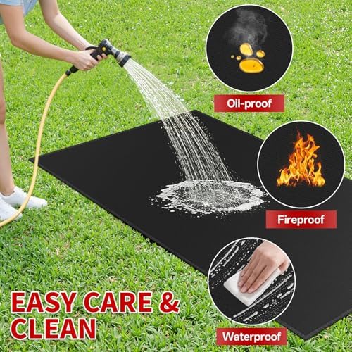 SecuCaptain Under Grill Mat for Outdoor Grill - Large 65x40 Inches Mats Double-Sided Fireproof Pad for Indoor Fireplace Fire Pit Heat Resistant Waterproof BBQ Floor Protector for Patio and Deck - Image 4