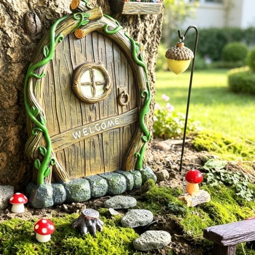 Fairy Door and Windows for Trees Mini Fairy Garden Accessories Outdoor Kit - Image 6