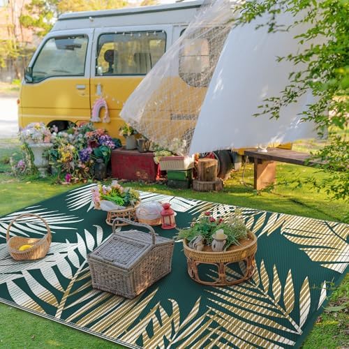 GENIMO Outdoor Rug, Waterproof Plastic Rugs for Patio, 6'x9' Lime Green - Image 3