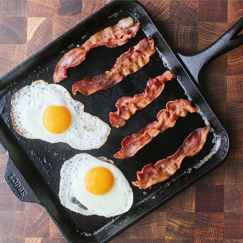 Lodge Seasoned Cast Iron Square Griddle - 11 Inches - Durable Pan - Cast Iron Cookware for Pancakes, Eggs, Bacon & Grilling Favorites (Pack of 3) - Image 3