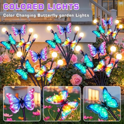 Solar Garden Lights Outdoor, Butterfly Firefly Lights 2 Pack, Waterproof - Image 4