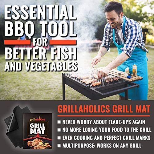 Grillaholics Reusable Non-Stick Grill Mats for Outdoor Grill | Set of 2 - Image 2