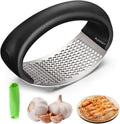 Upgraded 2025 Stainless Steel Garlic Press - Home Kitchen Utensil (1, Black) by RUINXXT