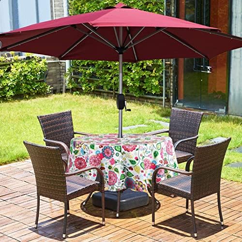 EHouseHome Outdoor Indoor 70inch Round Tablecloth with Umbrella Hole and Zipper, Waterproof Zippered Patio Table Cloths, Spring/Summer Table Covers for Backyard Circular Table/BBQs/Picnic - Image 2