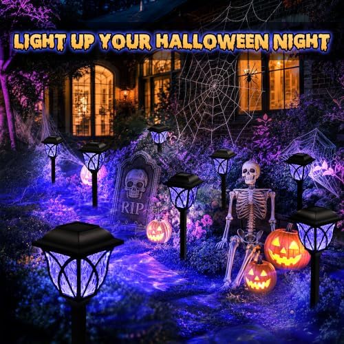 GIGALUMI Solar Halloween Lights Outdoor Decor, Solar Pathway Lights 6 Pack - Image 2