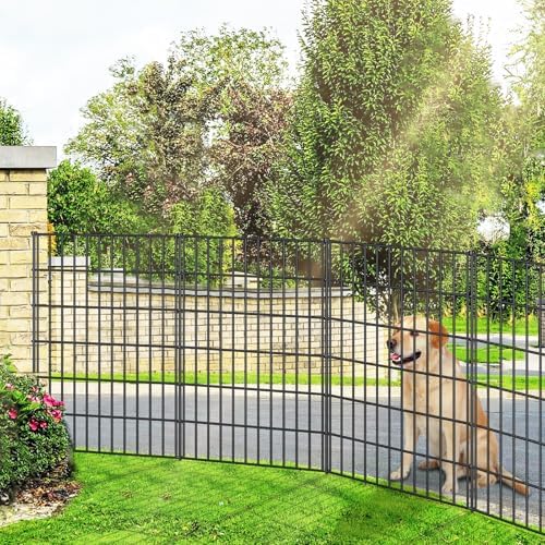 Metal Garden Fence 40 in x 11.7 ft, Outdoor Dog Fence with Stakes for Yard - Image 5