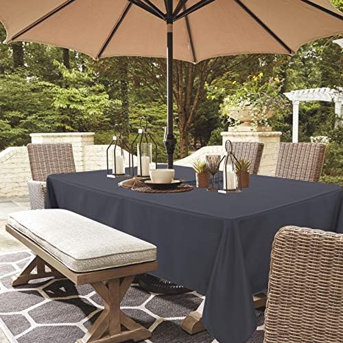LUSHVIDA Square Outdoor Tablecloth with Umbrella Hole 54x54 Inch Grey - Image 2
