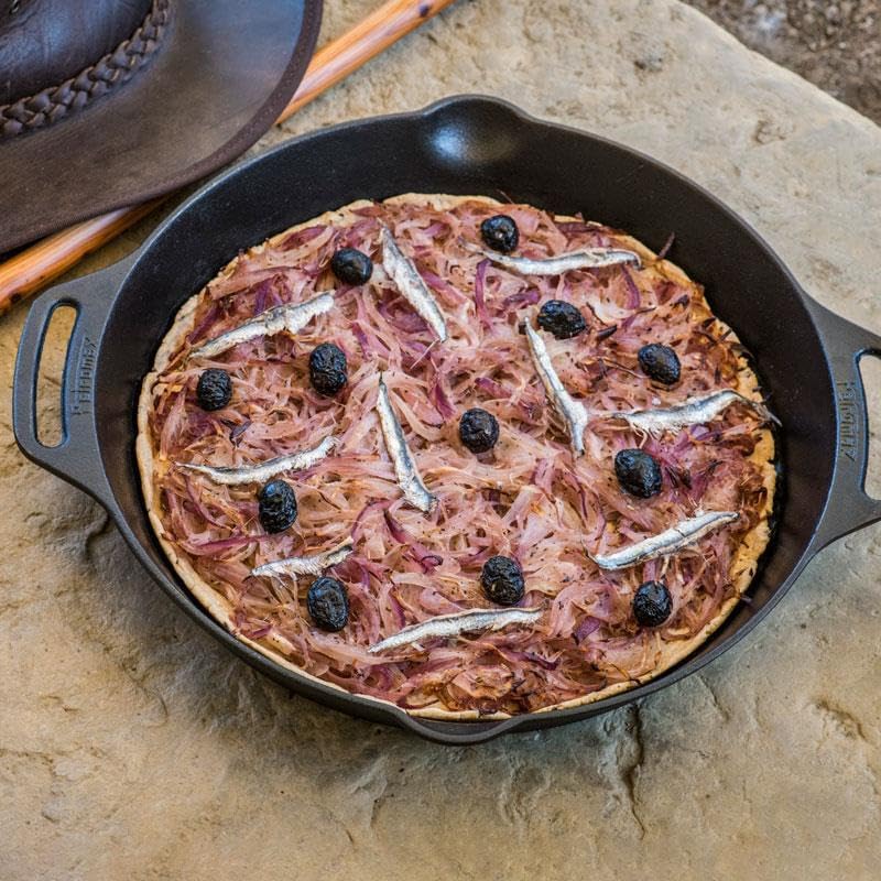 Petromax Cast Iron Fire Skillet for Kitchen or Camping, Pre-Seasoned Cookware for Campfire or Home Oven and Stove, Conducts Heat Evenly, Side Handles, 10" - Image 2