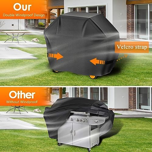Aoretic Grill Cover, 65 inches 600D 4.8LB Heavy Duty BBQ Gas Grill Cover, Waterproof,Anti-UV Material for Weber Char-Broil Monument, Brinkmann Dyna-glo Nexgrill Megamaster MASTERCOOK (SKZ) - Image 6
