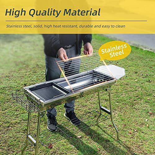 Portable Charcoal Grill,Outdoor BBQ Grill for Christmas Picnic, Thanksgiving Family Gathering and Backyard Barbecue,With Storage Bag & Non-Stick Frying Pan - Image 5