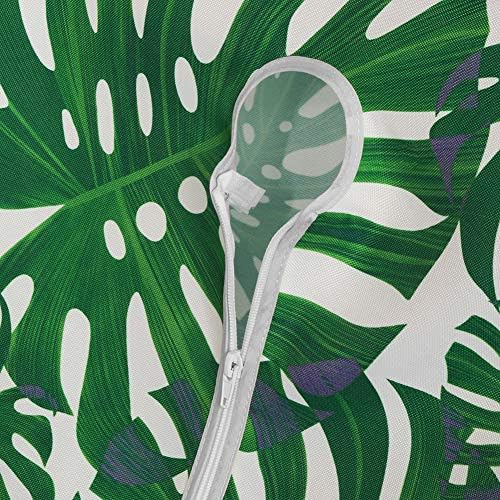 ColorBird Spring & Summer Palm Leaf Outdoor Tablecloth Waterproof Spillproof Polyester Table Cover with Zipper Umbrella Hole for Patio Garden Tabletop Decor, 60" Square, Zippered - Image 3