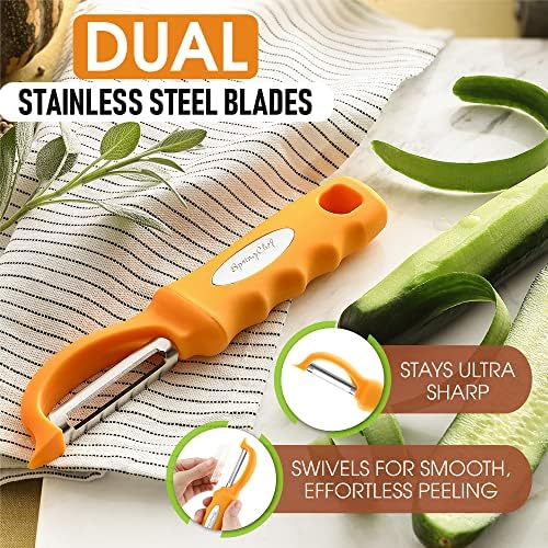 Spring Chef Swivel Potato Peeler with Soft Grip Handle, Set of 2, Mango - Image 2