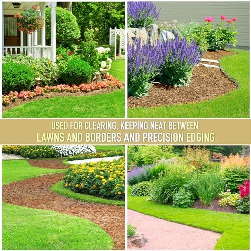 Colwelt Saw-Tooth Edger Lawn Tool, Half Moon Lawn Edger with T-Grip, Sidewalk Grass Long Handled Step Edger, 38-Inch - Image 7