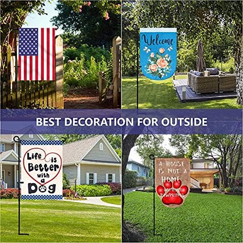 YEAHOME 3PC Garden Flag Holder Stand, Weather-Proof Yard Flag Pole Black Metal Powder-Coated Flagpole with Tiger Clip and Rubber Stopper for Garden Flags Outdoor Decorations - Image 7