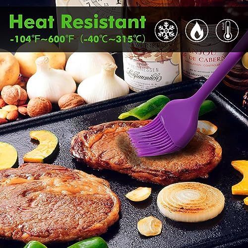 HOTEC 600°F Heat Resistant Silicone Basting &Pastry Brushes, Purple 2 - Image 4