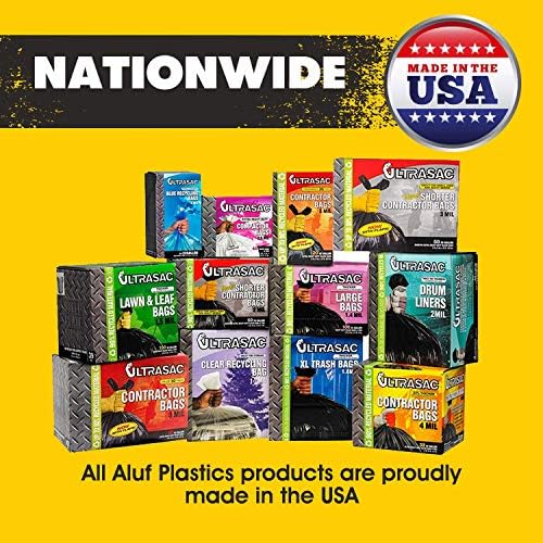 Aluf Plastics 44 Gallon 1.5 MIL (eq) Clear Heavy Duty Garbage Bags - 37" x 48" - Pack of 100 - For Industrial, Recycling, Storage, & Outdoor - Image 6
