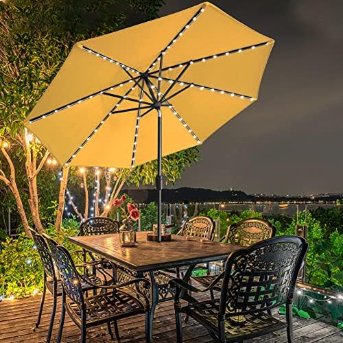 EliteShade USA 10-Year-Non-Fading 9ft Market Patio Umbrella, Commercial Grade Table Sun Umbrella with 80 Solar LED Lights, Crank Open, Windproof & UPF 50+ UV Protection for Garden, Deck, Pool, Backyard, Sunflower Yellow - Image 4