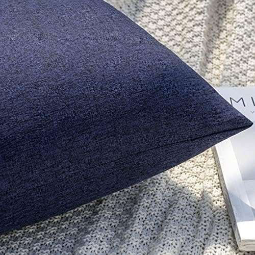 MIULEE Decorative Outdoor Pillow Covers Euro Waterproof 26x26 Navy - Image 2