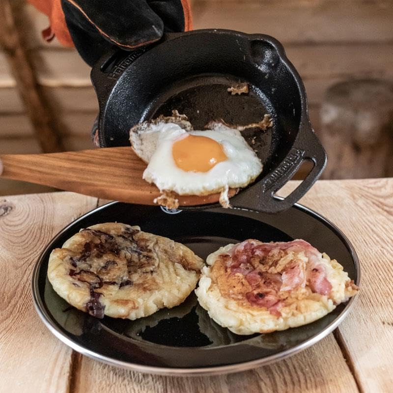 Petromax Cast Iron Fire Skillet for Kitchen or Camping, Pre-Seasoned Cookware for Campfire or Home Oven and Stove, Conducts Heat Evenly, Side Handles, 6" - Image 2