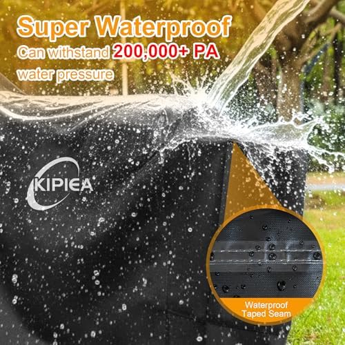 Kipiea 600D Heavy Duty Pellet Grill Cover for Weber Searwood 600 & Smoque, Waterproof Wood Pellet Smoker Cover with Windproof Buckles, UV Resistant, No Tear, No Fading - Image 3