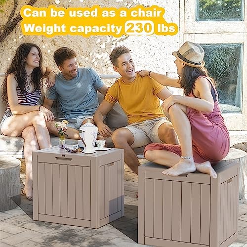 36 Gallon Outdoor Deck Box, Lockable Waterproof Outdoor Storage Boxes For Garden Tools,Indoor Cushions,Accessories Outside Storage Resin Weatherproof Container(Grey) - Image 6