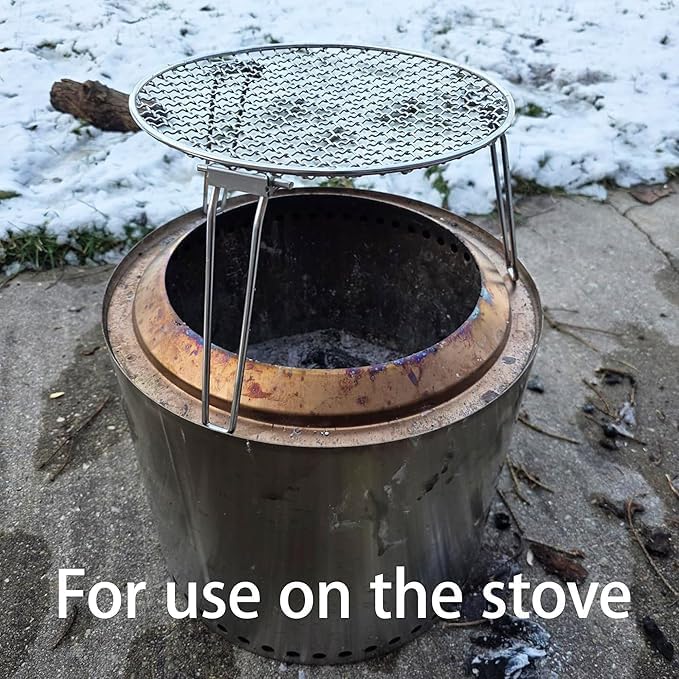 RROMATELX Round Folding Camping Grill, Portable Stove with Bag (Large) - Image 5