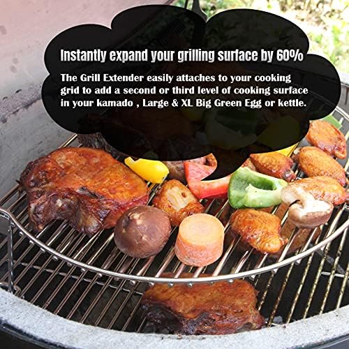 Dracarys Grill Stack Rack for Big Green Egg Stainless Steel BBQ Lover Gifts Fit Large & XL Big Green Egg, Kamado Joe,18" or Bigger Diameter Grill,Increase Grilling Surface - Image 4