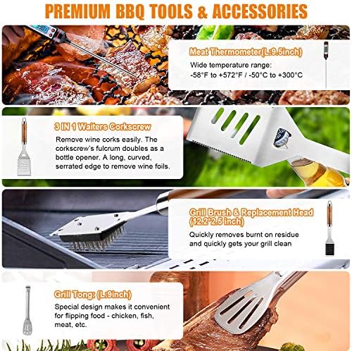 Cifaisi 38Pcs BBQ Tools Grilling Accessories Set with Aluminum Case - Image 4