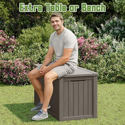 Outdoor Storage Waterproof Deck Box for Patio (160 Gallon, Grey) - Image 6