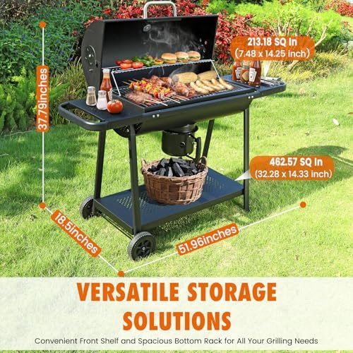 Realcook BBQ Barrel Charcoal Grill: Spacious Premium Outdoor Barbecue Grill - Image 6