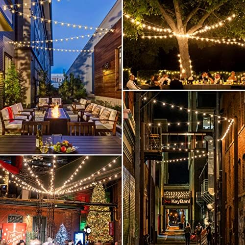 Mlambert 150Ft(3x50Ft) Outdoor String Lights, Connectable G40 Globe Patio Lights Connectable with 75+6 LED Plastic Bulbs for Outside Backyard Wedding-White Wire - Image 5