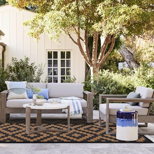 SAND MINE Reversible Mats, Plastic Straw Rug, Modern Area Rug, Large Floor Mat and Rug for Outdoors, RV, Patio, Backyard, Deck, Picnic, Beach, Trailer, Camping, Black & Brown, 2.5' x 8' - Image 7