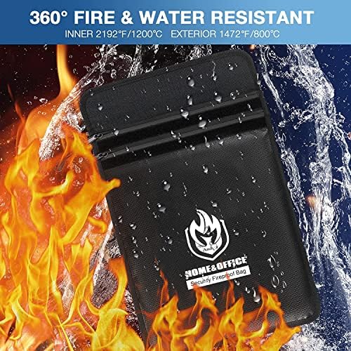 Andyer 2 Pockets Fireproof Document Bag (15"x11"), Protect Values from Fire - Image 2