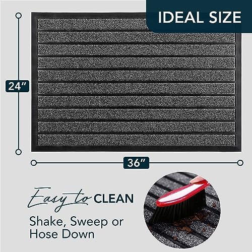 ubdyo Extra Durable Door Mat Outside Entrance (36" x 24", Bright Grey) - Image 2