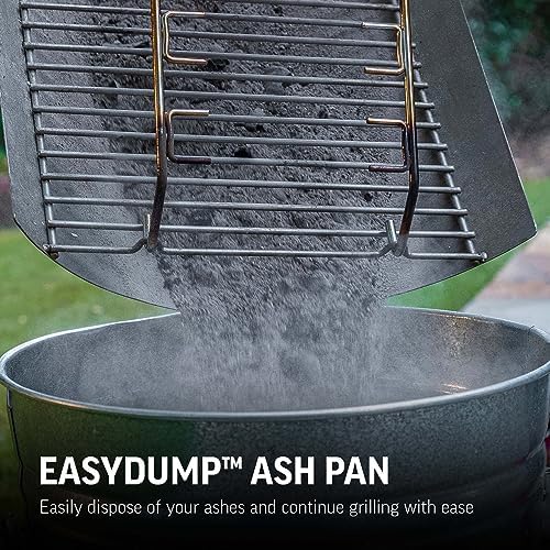 Char-Griller® Patio Pro Charcoal Grill and Smoker with Cast Iron Grates, Premium Metal Shelf and Damper Control, 250 Cooking Square Inches in Black, Model 1616 - Image 4