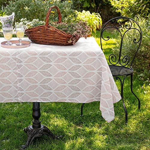 Outdoor Tablecloth with Umbrella Hole Fabric Spill Proof and Waterproof with Zipper Floral Tablecloth for Spring/Summer/Party/Picnic Rectangle 60 x 84 in - Image 2
