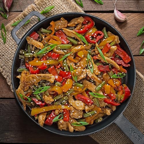 ESTAS 11 Inch Cast Iron Skillet – Pre-Seasoned Large Cast Iron Frying Pan for Searing, Roasting & Baking – Oven, Stovetop, Grill & Campfire Use – Includes 5.5 Inch Cast Iron Mini Skillet - Image 4
