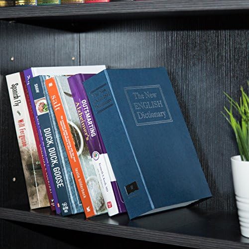 Amazon Basics Portable Diversion Book Safe, Secret Hidden Lock Box with Key Lock for Valuables, Hidden Storage Compartment Disguised as a Book, Large, Blue (Pack of 10) - Image 4