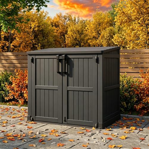 Horizontal Outdoor Storage Shed 36 Cu Ft with Lockable Doors, Portable Outdoor Storage Box -Waterproof Outdoor Storage Cabinet for Backyard by Unknown