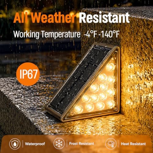 Blue Solar Lights for Outside, Solar Deck Lights Outdoor Waterproof, Step - Image 3