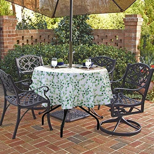 SUQ I OME Outdoor Tablecloth, with Umbrella Hole and Zipper Fence Leaf, 60'' Round - Image 4