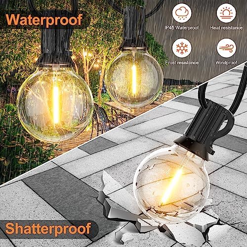 GPATIO 150FT Outdoor String Lights, Waterproof Patio Lights with 77 Dimmable Hanging Light Globe G40 Bulbs, 2700k Shatterproof Connectable for Backyard Gazebo Porch Outside Decor - Image 5