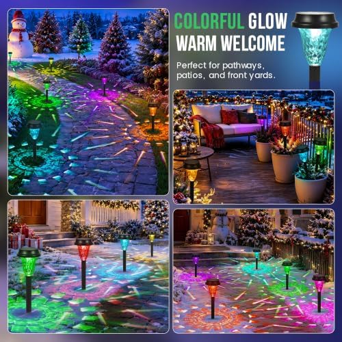 GIGALUMI Solar Christmas Lights Outdoor Waterproof Pathway Lights, 12 Pack - Image 3
