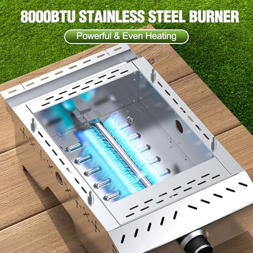 COWSAR Portable Gas Grill 8000 BTU 304 Stainless Steel Propane BBQ Griddle - Image 4
