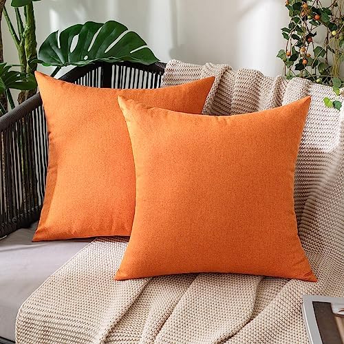 MIULEE Decorative Outdoor Pillow Covers Fall Euro 26x26 Bright Orange by MIULEE