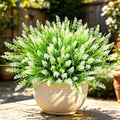 24 Bundles Faux Outdoor Plants, UV Resistant Artificial Fake Lavender Flowers with Monkey Grass for Outdoors, Realistic Faux Lavender Greenery Shrubs for Porch Yard Garden Window Box Home Decor by TrueGloArtficialGreenery