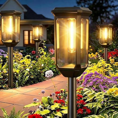 Tenmiro Solar Pathway Lights Outdoor 2 Pack, Bright Solar Garden Lights by Tenmiro