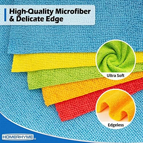 Microfiber Cleaning Cloth, 100 Pack Cleaning Rags Microfiber Towel Bulk Absorbent Lint-Free Wash Cloths, All-Purpose Shop Towels for Cars, Automotive, Garage, Home & Kitchen 11.5"*11.5" - Image 5
